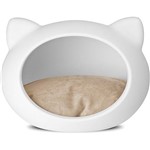 Casa P/ Gatos Cat Cave Branco - Almofada Rosa - Guisa Pet