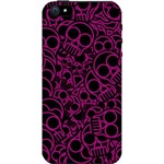 Case Apple IPhone 5 Neon Skulls Custom4U Preta e Rosa