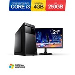 Computador Corporate Intel Core I3 2.93Ghz 4Gb HD 250Gb Monitor Led 21'' Kit Teclado Mouse e com Windows