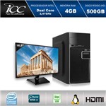 Computador Desktop Icc Iv1844sm19 Intel Dual Core 2.41ghz 4gb HD 3tb USB 3.0 Hdmi Full HD Monitor Led 19,5"