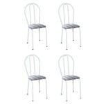 Conjunto 4 Cadeiras Hécate Branco e Linho