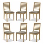 Conjunto 6 Cadeiras de Jantar Violet Amêndoa - ID Madeiras