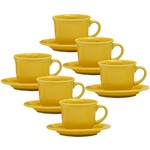 Conjunto com 6 Xícaras de Chá 200ml com Pires - Mail Order Yellow - Oxford Daily