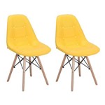 Conjunto com 2 Cadeiras Eames Eiffel Botonê Amarelo