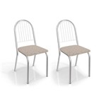 2 Cadeiras Cromadas Portugal 2C007CR - Kappesberg - Marrom