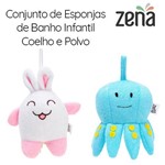 Conjunto com 2 Esponjas de Banho Infantil | Coelho e Polvo | Zena