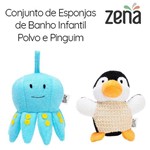 Conjunto com 2 Esponjas de Banho Infantil | Polvo e Pinguim | Zena