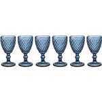 Conjunto de 6 Taças Incasa Bico de Abacaxi - Azul
