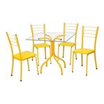 Conjunto de Mesa com 4 Cadeiras Mira Corino Amarelo - Única