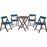 Conjunto de Mesa para Bar Potenza com 4 Cadeiras Tabaco com Azul - Tramontina