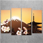 Conjunto de Quadros Decorativo Paisagem Japonesa 0,70 X 1,00 M