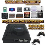 Console Retrô Mini Megadrive Genesis RetroPie 27.000 Jogos (1.800 Jogos para PS1) + 2 Controles XBOX
