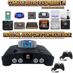 Console Retrô Mini N64 RetroPie 25.000 Jogos + 2 Controles XBOX 360