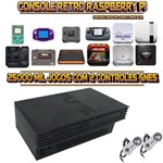 Console Retrô Mini Playstation 2 PS2 RetroPie 25.000 Jogos + 2 Controles Snes