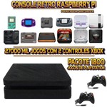 Console Retrô PS4 Slim RetroPie + 27.000 (1.800 Jogos para PS1) Jogos 2 Controles XBOX