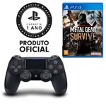 Controle Playstation Dualshock 4 Preto + Metal Gear Survive - PS4