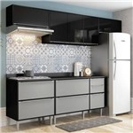 Cozinha Compacta 5 Peças 2826 Miami – Multimóveis - Preto / Cinza