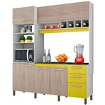 Cozinha Compacta Cacau K110 – Albatroz Branco/teka/amarelo