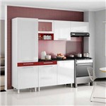 Cozinha Compacta Quadri 7 Pt Branco e Vermelho