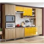 Cozinha Modulada Multimóveis Sicília 15 Portas e 3 Gavetas - Argila/Amarelo