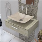 Cuba Pia de Apoio para Banheiro e Lavabo Modelo Folha Bege