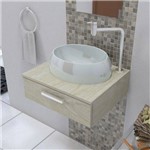 Cuba Pia de Apoio para Banheiro e Lavabo Modelo Oval Cinza