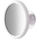 Espelho Cosmético de Parede com Ventosa Fixadora e Lente de Aumento - Plug - CrysBel