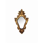Espelho Irlanda Ouro Velho em Resina - Arte Retrô - 29x16 Cm.