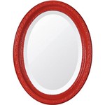 Espelho Oval Ornamental Classic Santa Luzia 37cmx25cm Vermelho