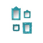 Espelhos Azul Provençal em Resina - Arte Retrô (KIT)