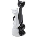 Casal Gatos Amorosos de Cerâmica 19cm