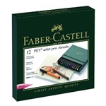 Caneta Pincel Pitt Estojo com 12 Cores Gift Box Ref.167146 Faber-castell
