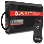 Fonte Automotiva Jfa 100a 1500w Sci Bivolt + Controle Longa Distância Jfa K1200 1200 Metros Preto