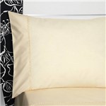 Fronha para Body Pillow Bege com Sianinha 50x150cm - Percal 233 Fios - Plumasul