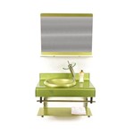 Gabinete de Vidro 70cm para Banheiro Espanha Verde Oliva