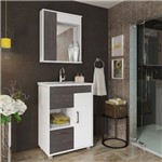 Gabinete para Banheiro com Pés Espelheira e Cuba Stein A48 78cm Branco/Sheffíeld