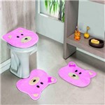 Jogo Banheiro Formato Ursa Pink