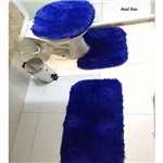 Jogo de Banheiro Peludinho 3 Peças Classico - Azul
