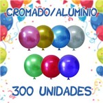 Kit Balão/bexiga Happy Day Cromado Alumínio N5'' | C/300