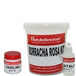 Kit: Borracha de Silicone Rosa C/ Catalisador + Vaselina