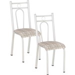 Kit com 2 Cadeiras 021 Branco Estampa Rattan - Artefamol