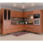Cozinha Compacta 8 Portas com Tampo e Rodapé 5457r Nogueira/Malt