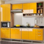 Cozinha Completa com Tampo 15 Portas 5835 Argila/Amarelo - Multimóveis