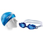 Kit Óculos+Touca Speedo Junior Swim 3.0 - Azul