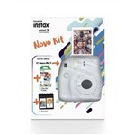 Kit Fujifilm com Câmera Instax Mini 9, Branco Gelo 1 Pack de Filme 10 Poses e 1 Porta Foto