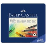 Lápis Art Grip Mina Permanente Faber-Castell - Estojo Metálico com 24 Cores - Ref 114324