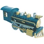 Locomotiva Decorativa de Resina Azul - BTC