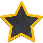 Lousa Decorativa Estrela Moldura Amarela - Cia Laser