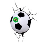 Luminária Bola de Futebol Edição Especial BRASIL Branca - 3D Light FX