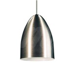 Luminária Pendente E-led Cone de Alumínio Escovado com Soq. E-27